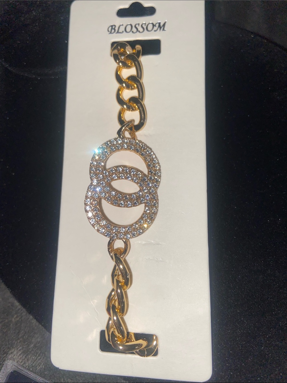 Grace Gold Crystal Double-Circle Link Bracelet